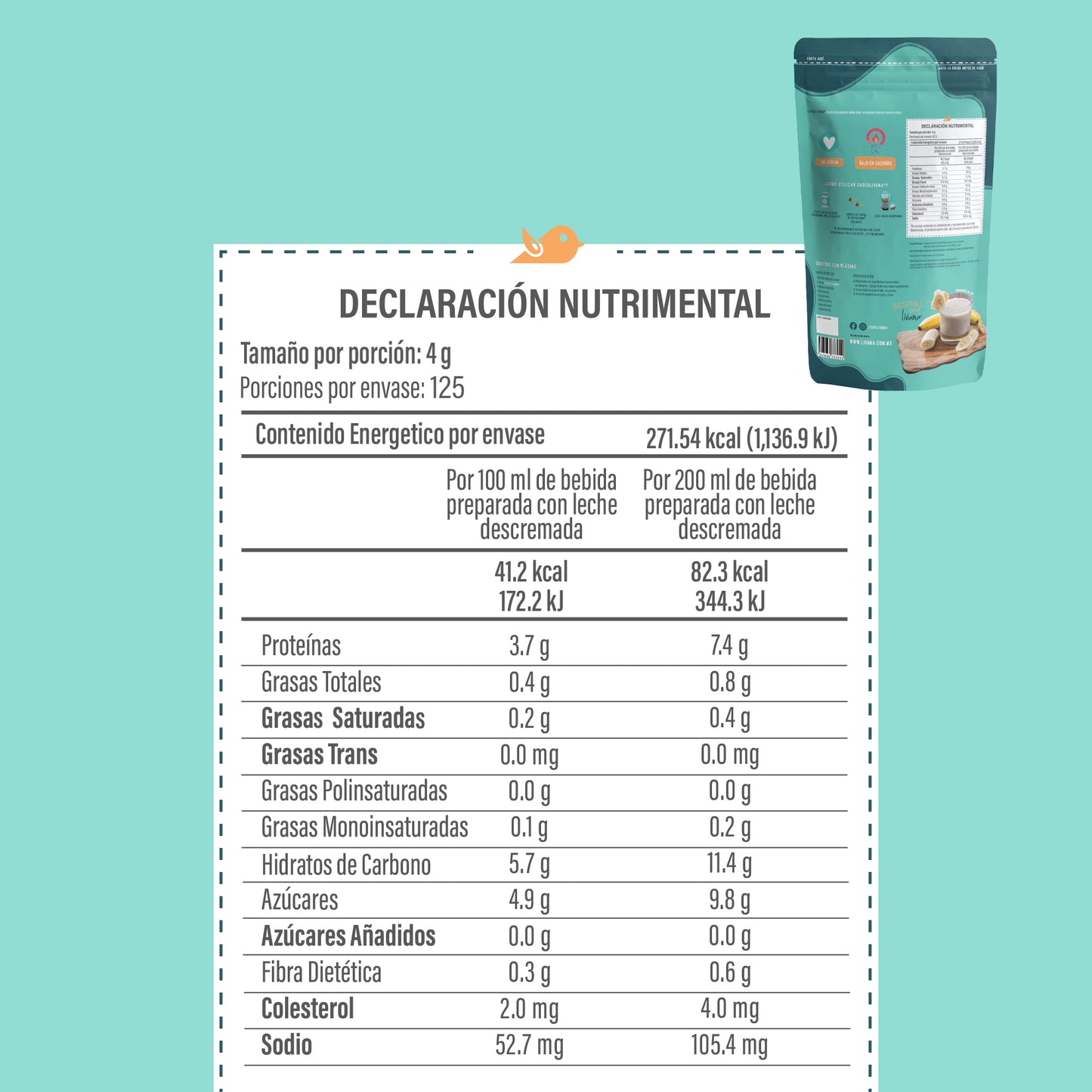 3 PACK - CHOCOLIVANA® POLVO A BASE DE COCOA, SIN AZÚCAR, 500 GRAMOS