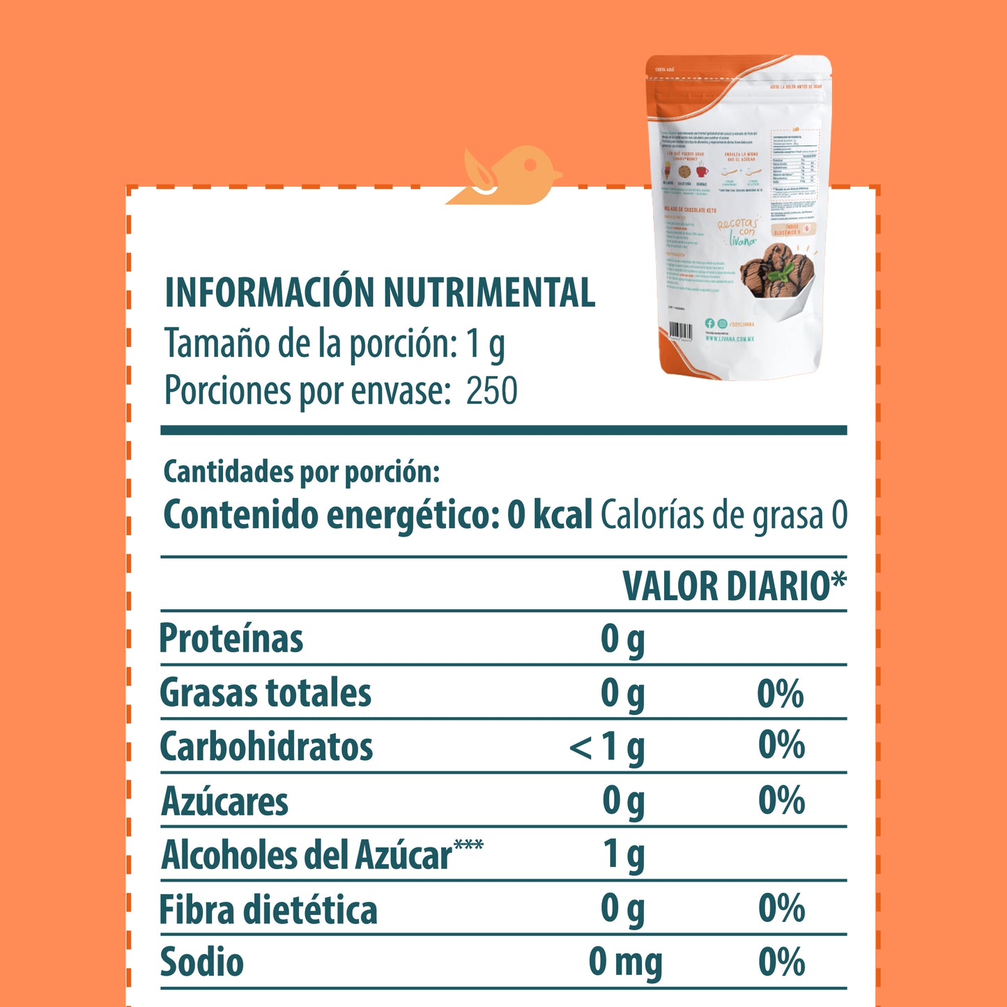 LIVANA® MONK FRUIT, 250 GRAMOS