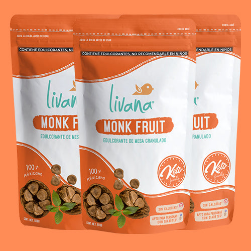 3 PACK - LIVANA® MONK FRUIT, 500 GRAMOS