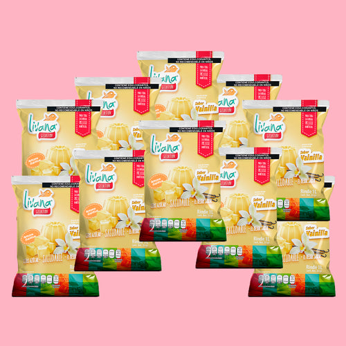 LIVANA® GELATINA DE VAINILLA, 10 PIEZAS