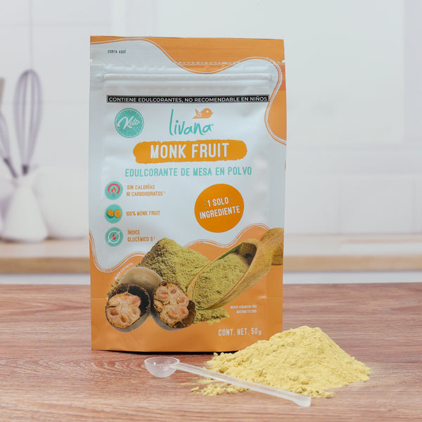 3 PACK - MONK FRUIT 100% PURO, 50 GRAMOS