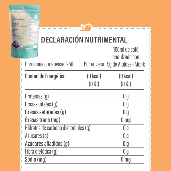 LIVANA® ALULOSA + MONK FRUIT, 250 GRAMOS