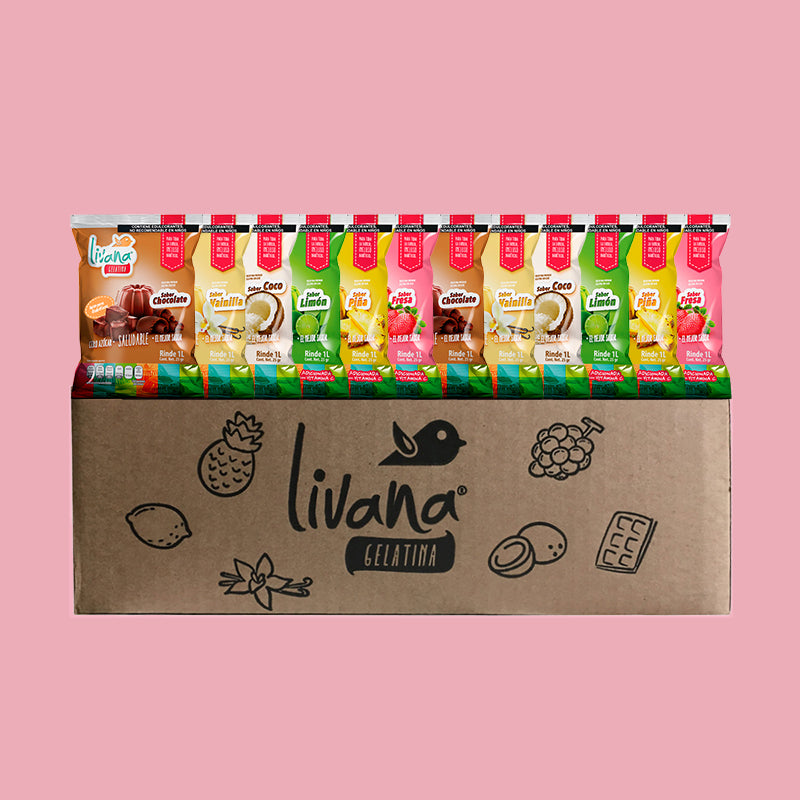 LIVANA® GELATINA MIX SURTIDO, 25 PIEZAS