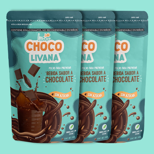 3 PACK - CHOCOLIVANA® POLVO A BASE DE COCOA, SIN AZÚCAR, 500 GRAMOS