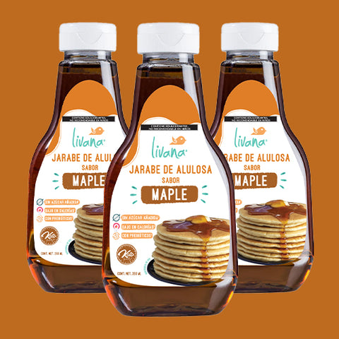3 PACK - LIVANA® JARABE DE ALULOSA SABOR MAPLE, 250 ml