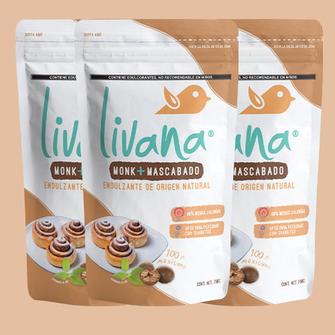 3 PACK - LIVANA® MASCABADO + MONK, 750 GRAMOS