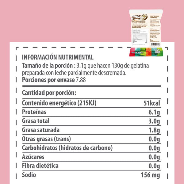 LIVANA® GELATINA DE COCO, RINDE 1 LT.