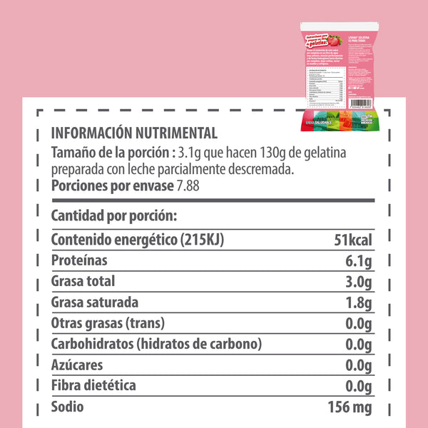 LIVANA® GELATINA DE FRESA, 10 PIEZAS