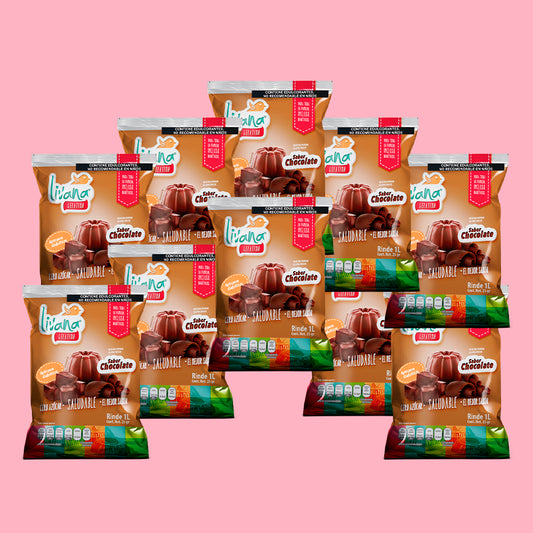 LIVANA® GELATINA DE CHOCOLATE, 10 PIEZAS