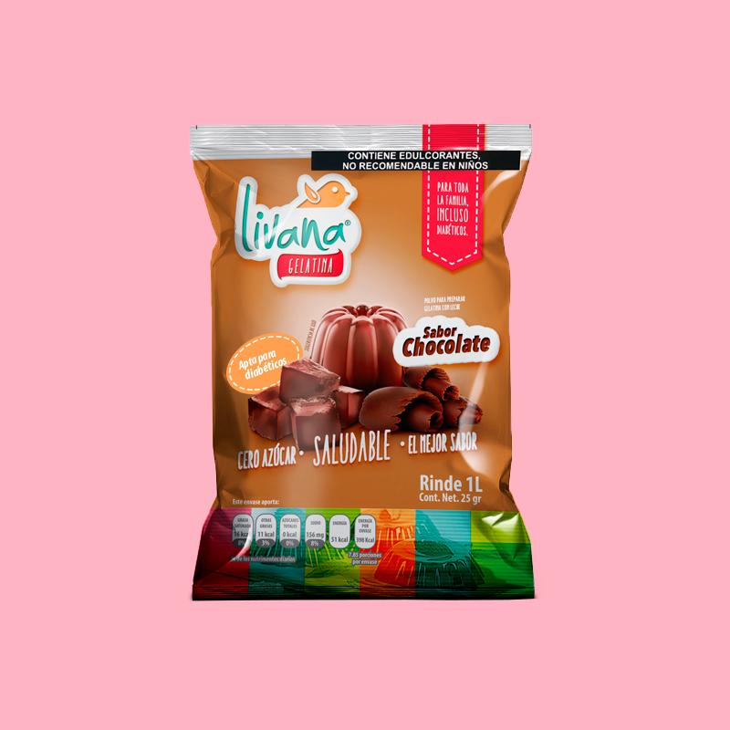 LIVANA® GELATINA DE CHOCOLATE, RINDE 1 LT.