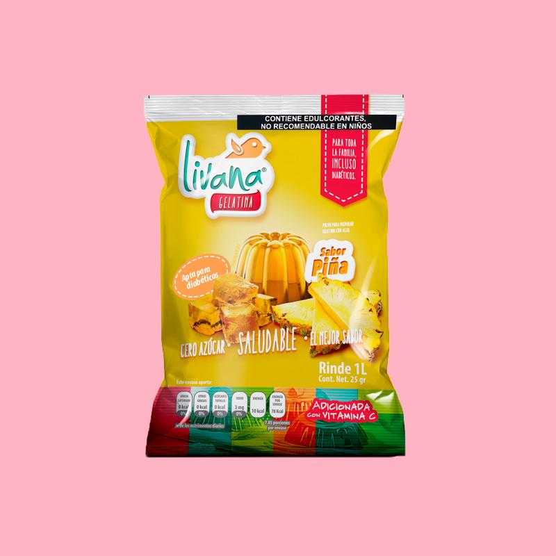 LIVANA® GELATINA DE PIÑA, RINDE 1 LT.